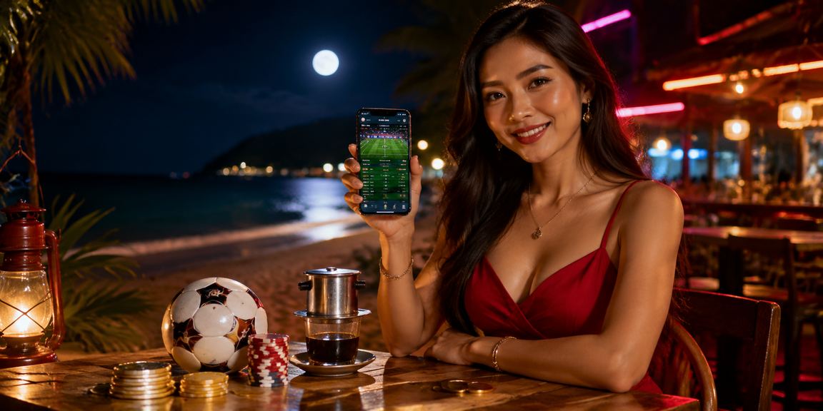 Người chơi thưởng thức cà phê và Live Casino ở Côn Đảo qua điện thoại